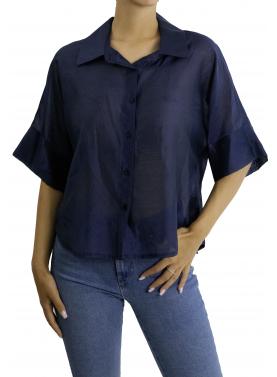 Camicia tinta unita in cotone 